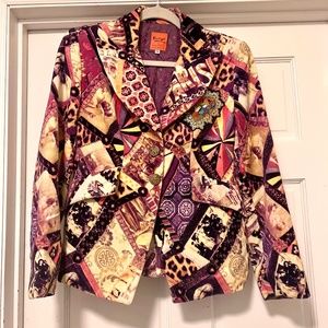 Christian Lacroix Bazar velour pink printed jacket